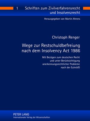 cover image of Wege zur Restschuldbefreiung nach dem Insolvency Act 1986